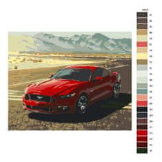 Malujsi Malování podle čísel - Červený Mustang - 100x80 cm, plátno vypnuté na rám