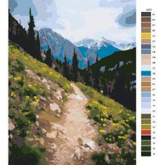 Malujsi Malování podle čísel - Cestička mezi horami - 80x120 cm, plátno vypnuté na rám