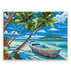 Malujsi Malování podle čísel - Karibská krása - 40x30 cm, bez dřevěného rámu