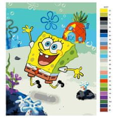 Malujsi Malování podle čísel - SpongeBob - 40x50 cm, bez dřevěného rámu