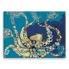 Malujsi Malování podle čísel - Barevná chobotnice - 40x30 cm, bez dřevěného rámu
