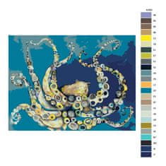 Malujsi Malování podle čísel - Barevná chobotnice - 40x30 cm, bez dřevěného rámu