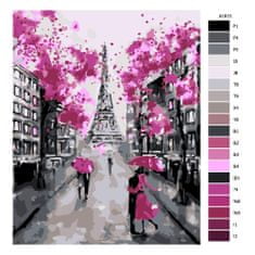 Malujsi Malování podle čísel - Růžovočerná Paříž - 40x50 cm, bez dřevěného rámu