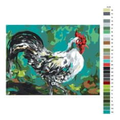 Malujsi Malování podle čísel - Kohout v barvách - 40x30 cm, bez dřevěného rámu