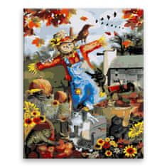 Malujsi Malování podle čísel - Podzimní strašák - 40x50 cm, plátno vypnuté na rám