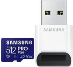 Samsung Micro SDXC 512GB PRO Plus UHS-I U3 (Class 10) + USB adaptér (MB-MD512KB/WW)