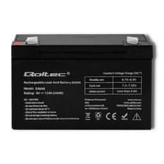 Qoltec Baterie AGM | 6V | 12Ah | max. 180A