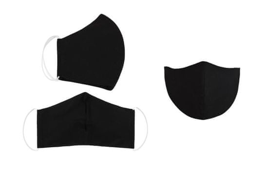 Bellatex Ústní rouška bavlněná na gumičku s vnitřní kapsou - délka oblouku 16cm - Uni černá