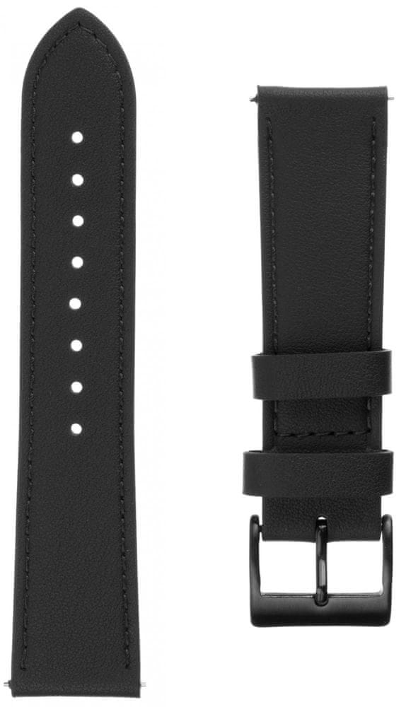 FIXED Kožený řemínek Leather Strap s šířkou 20mm pro smartwatch FIXLST-20MM-BK, černý