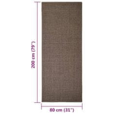Vidaxl Sisalový koberec pro škrabací sloupek hnědý 80 x 200 cm