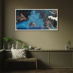 COLORAY.CZ Obraz na skle Abstrakce Řeka Asie 100x50 cm