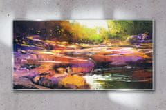 COLORAY.CZ Obraz na skle Abstrakce řeky lesní volně žijících živočichů 120x60 cm