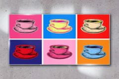 COLORAY.CZ Obraz na skle Abstrakce šálků kávy nápoje 100x50 cm