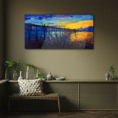 COLORAY.CZ Obraz na skle Abstrakce Pier Sunset 100x50 cm