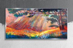 COLORAY.CZ Obraz na skle Strom květiny příroda 100x50 cm