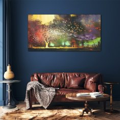 COLORAY.CZ Obraz na skle Abstrakce strom mraky 120x60 cm