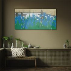 COLORAY.CZ Obraz na skle Abstrakce květiny 140x70 cm