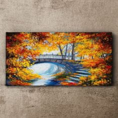COLORAY.CZ Obraz na plátně Stromy opustí Bridge řeka 120x60 cm