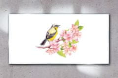 COLORAY.CZ Obraz na skle Abstrakce ptáků květiny 100x50 cm