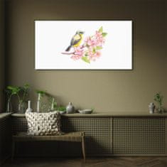 COLORAY.CZ Obraz na skle Abstrakce ptáků květiny 100x50 cm