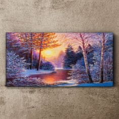 COLORAY.CZ Obraz na plátně Snow River Sunset River 100x50 cm