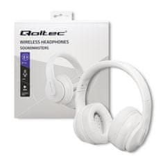 Qoltec Bezdrátová sluchátka Qoltec Soundmasters s mikrofonem | BT 5.0 AB| Bílá