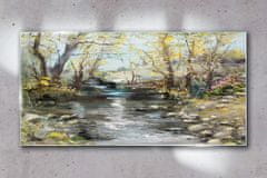 COLORAY.CZ Obraz na skle Abstrakce strom řeky 100x50 cm