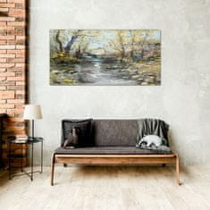 COLORAY.CZ Obraz na skle Abstrakce strom řeky 100x50 cm