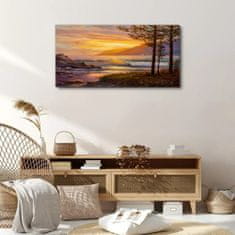 COLORAY.CZ Obraz na plátně Stromy vlny západu slunce 100x50 cm