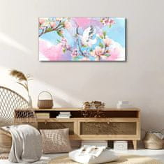 COLORAY.CZ Obraz na plátně Větve květiny zvířecí pták 100x50 cm