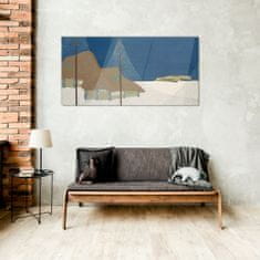 COLORAY.CZ Obraz na skle Abstrakce Snow Cottage Sky 100x50 cm