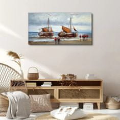 COLORAY.CZ Obraz na plátně Sea loď mraky vojáci 100x50 cm