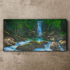 COLORAY.CZ Obraz na plátně Vodopád skály stromů 100x50 cm