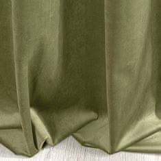 DESIGN 91 Sametový závěs s řasící páskou - Ria, olivový 140 x 270 cm