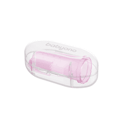 BabyOno Zubní kartáček pro miminka na prst +0m růžový