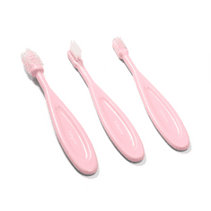 BabyOno Zubní kartáčky pro děti a miminka +3m růžové
