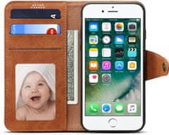 Leather flipové pouzdro pro Apple iPhone SE 2020/8/7, hnědá