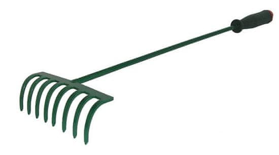 Zahradní hrábě 8zubá kovová tyč 60 cm s násadou