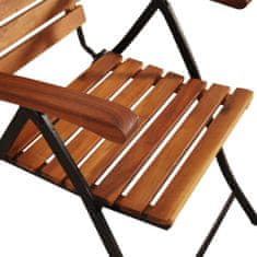 Greatstore 2 ks polohovatelné zahradní židle masivní akáciové dřevo