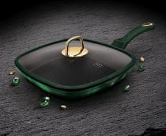 Berlingerhaus Pánev grilovací s poklicí a titanovým povrchem 28 cm Emerald Collection