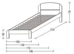 Gazel BERGHEN dřevěná postel N 160 bílá
