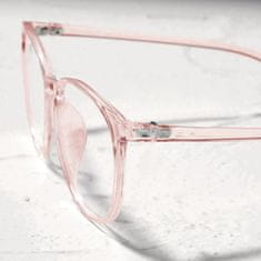 Northix Brýle Northio, Anti Blue Light – růžové / průhledné 