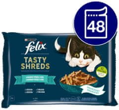 Felix FANTASTIC Tasty Shreds multipack losos, tuňák ve šťávě 48x80 g