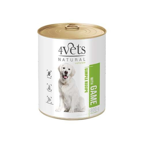 4VETS NATURAL SIMPLE RECIPE se zvěřinou 800g konzerva pro psy
