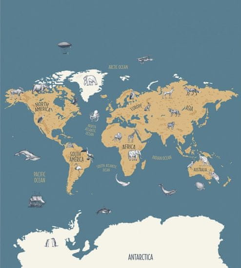 Caselio Tapeta WORLD MAP 2066 z kolekce PLAYTIME