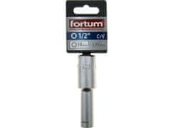 Fortum Hlavice nástrčná (4700510) hlavice nástrčná prodloužená, 1/2&quot;, 10mm, L 77mm, 61CrV5