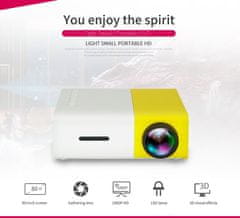 Northix Přenosný LED projektor – bílá a žlutá 