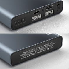 DUDAO K5Pro Power Bank 10000mAh 2x USB, stříbrný
