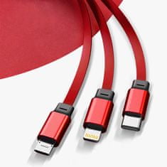 DUDAO L8H 3in1 kabel USB - USB-C / Micro USB / Lightning 2.4A 1.1m, černý