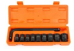 BJC Nástrčné hlavice 10-24mm, 1/2", sada 10ks, CrMo, 6-hran v kufru M58235